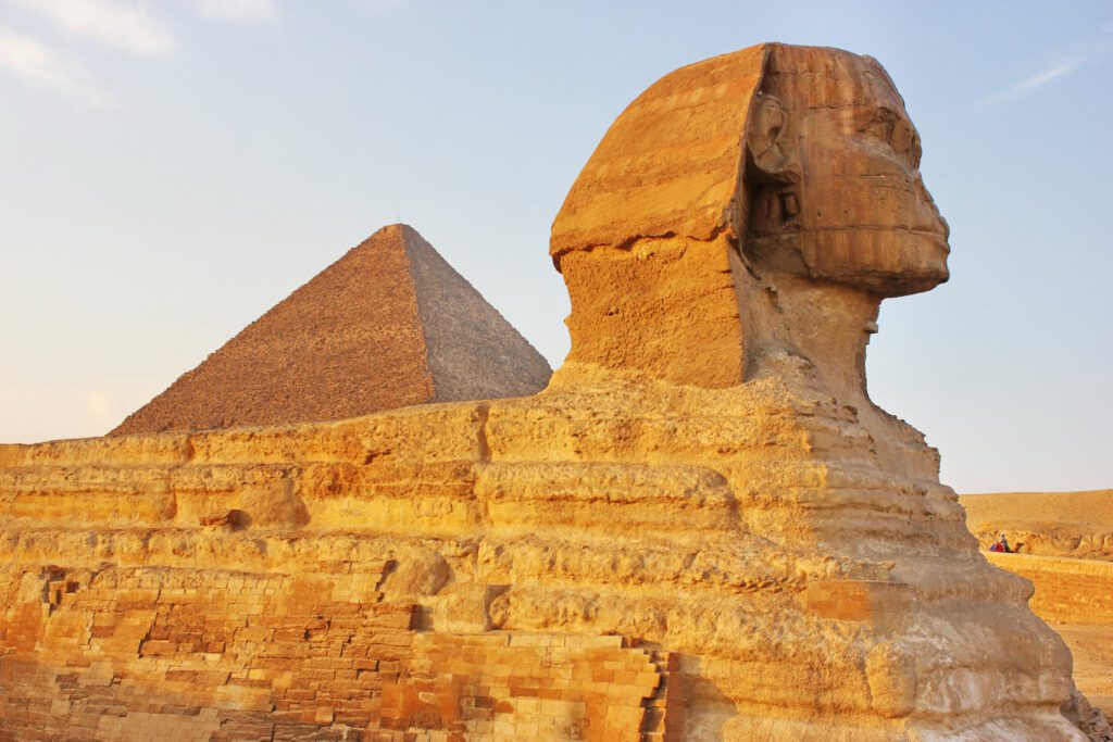 Giza pyramids and Sphinx