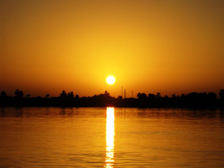 the Nile at sunset in sohag